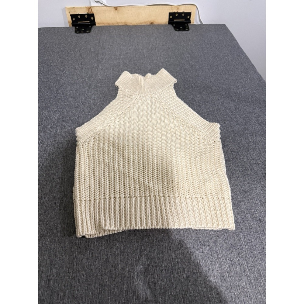 By The Way Women's Cream Knit Halter Cropped Top Sz S